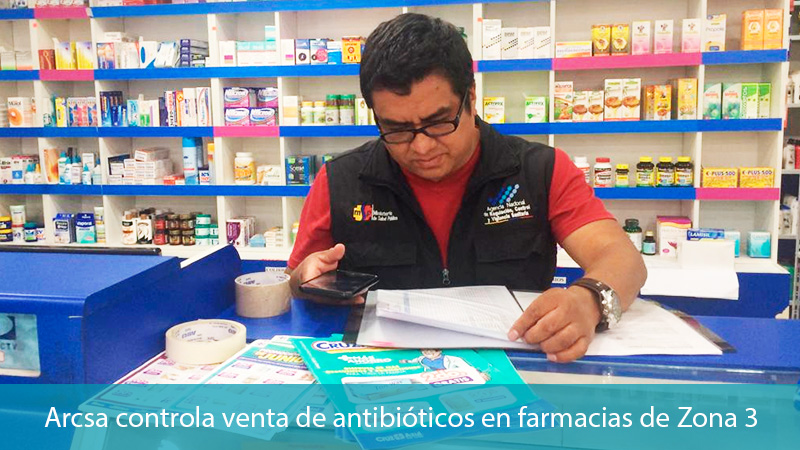 Agencia Nacional de Regulación, Control y Vigilancia Sanitaria » Arcsa  controla venta de antibióticos en farmacias de Zona 3